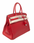 Birkin 35 Rouge Casaque Palladium Hardware Epsom □R