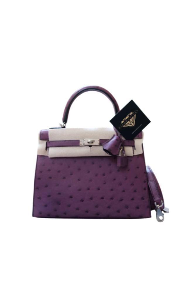 Kelly 25 Ostrich Violet Palladium Hardware C – Diamondlux9 LLC