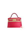 Mini Kelly 20 Rose Extreme Gold Hardware Epsom