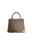 Kelly 25 Etoupe Gold Hardware Togo
