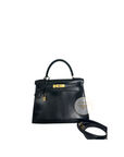 Kelly 28 Noir Gold Hardware Box Leather