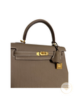 Kelly 25 Etoupe Gold Hardware Togo