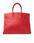 Birkin 35 Rouge Casaque Palladium Hardware Epsom □R