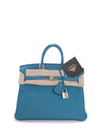 Birkin 25 Turquoise Palladium Hardware Togo