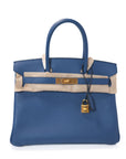 Birkin 30 Bleu Agate Gold Hardware Epsom