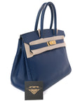 Birkin 30 Blue Gold Hardware Epsom