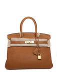 Birkin 30 Gold on Gold Hardware Togo