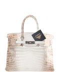 Birkin 30 Himalaya Palladium Hardware Crocodile