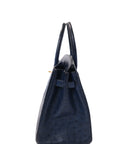 Birkin 30 Ostrich Bleu Navy Gold Hardware Ostrich