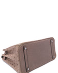 Birkin 30 Ostrich Gris T Palladium Hardware
