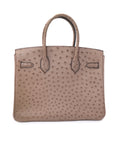 Birkin 30 Ostrich Gris T Palladium Hardware