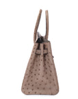 Birkin 30 Ostrich Gris T Palladium Hardware