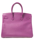 Birkin 35 Anemone Palladium Hardware Epsom