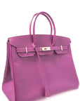 Birkin 35 Anemone Palladium Hardware Epsom