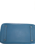 Birkin 35 Bleu Jean Palladium Togo