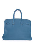 Birkin 35 Bleu Jean Palladium Togo