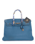 Birkin 35 Bleu Jean Palladium Togo