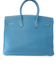 Birkin 35 Bleu Jean Palladium Hardware Togo