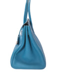 Birkin 35 Bleu Jean Palladium Hardware Togo