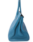 Birkin 35 Bleu Jean Palladium Hardware Togo