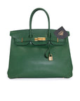 Birkin 35 Vert Gold Hardware Epsom
