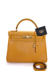 Kelly 28 Jaune Ambre Gold Hardware Epsom