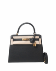 Kelly 28 Noir Gold Hardware Epsom T