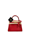 Kelly 25 Rouge Casaque Gold Hardware Swift