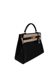 Kelly 32 Noir Gold Hardware Box Leather