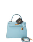 Kelly 25 Bleu Atoll (Tiffany’s Blue) Gold Hardware Epsom
