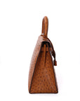 Kelly 28 Ostrich Chestnut Gold Hardware