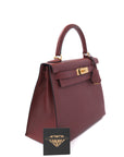 Kelly 28 Rouge H Gold Hardware Epsom