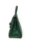 Kelly 28 Vert Gold Hardware Epsom