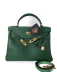Kelly 28 Vert Gold Hardware Epsom