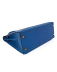 Kelly 32 Bleu France Gold Hardware Epsom