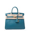 Birkin 25 Bleu Izmir Gold Hardware Epsom □Q