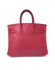 Birkin 25 Framboise Ruthenium Hardware Lizard