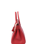Birkin 25 Rouge Garance Palladium Hardware Epsom