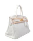 Birkin 30 Blanc Gold Hardware Clemence □J