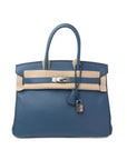 Birkin 30 Bleu Agate Palladium Hardware Epsom A
