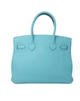 Birkin 30 Bleu Atoll Palladium Hardware Togo T
