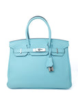 Birkin 30 Bleu Atoll Palladium Hardware Togo T