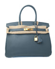 Birkin 30 Bleu Orage Gold Hardware Togo □R