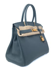 Birkin 30 Bleu Orage Gold Hardware Togo □R