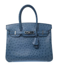 Birkin 30 Bleu Roi Palladium Hardware Ostrich □O