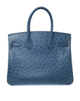 Birkin 30 Bleu Roi Palladium Hardware Ostrich □O