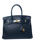 Birkin 30 Indigo (Near Black) Gold Hardware Ardennes □H