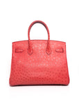 Birkin 30 Ostrich Bougainvillea Palladium Hardware □N
