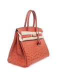 Birkin 30 Ostrich Cuivre Gold Hardware X