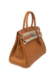 Birkin 30 Ostrich Gold Palladium Hardware X